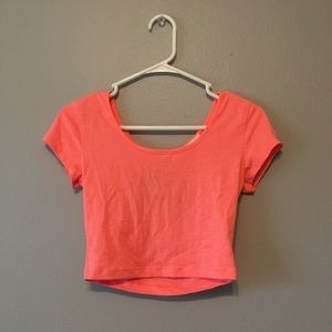 pink crop top